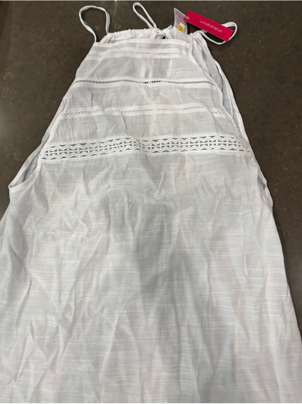 White Crochet Detail Halter style cover up. Xhilaration Size L. NWT